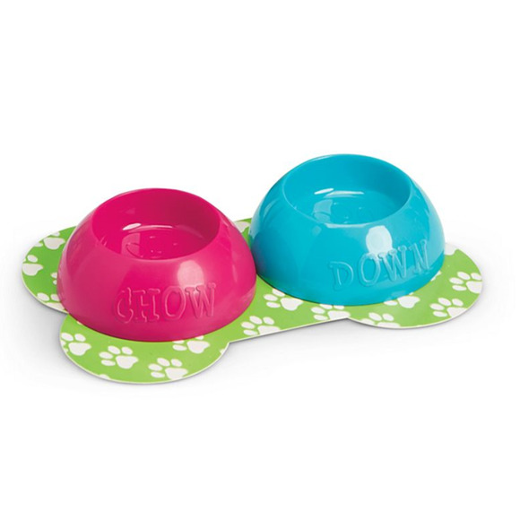 American Girl TREATS & EATS PET SET Bowls Mat Treats Jar Container Stickers BOX - Picture 2 of 5